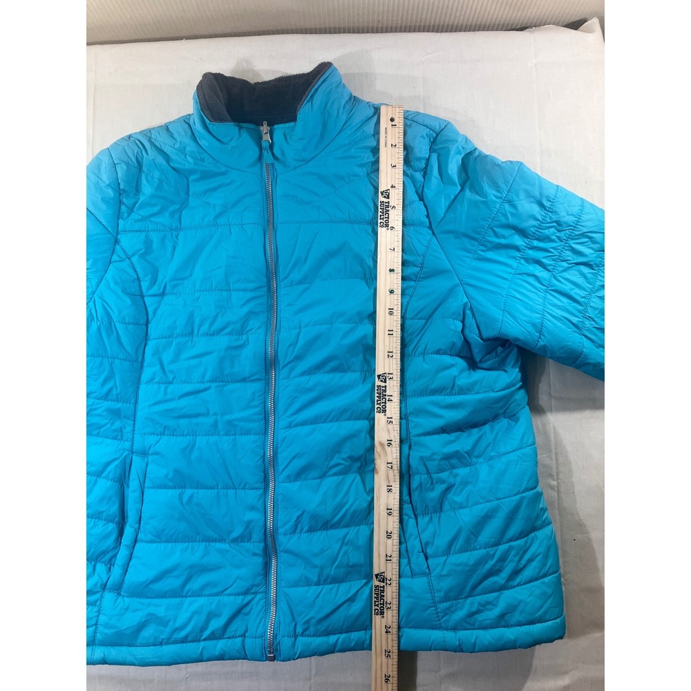 Below Zero Women's Quilted Puffer‎ Jacket Blue XL Faux Fur Lined Full Zip - Picture 3 of 7